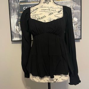 LA Hearts Black Cropped Long Sleeve Shirt